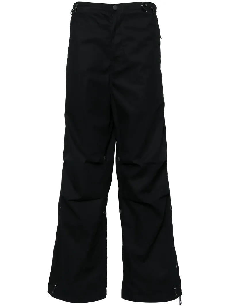 Maharishi raka byxor med brodyr - Svart
