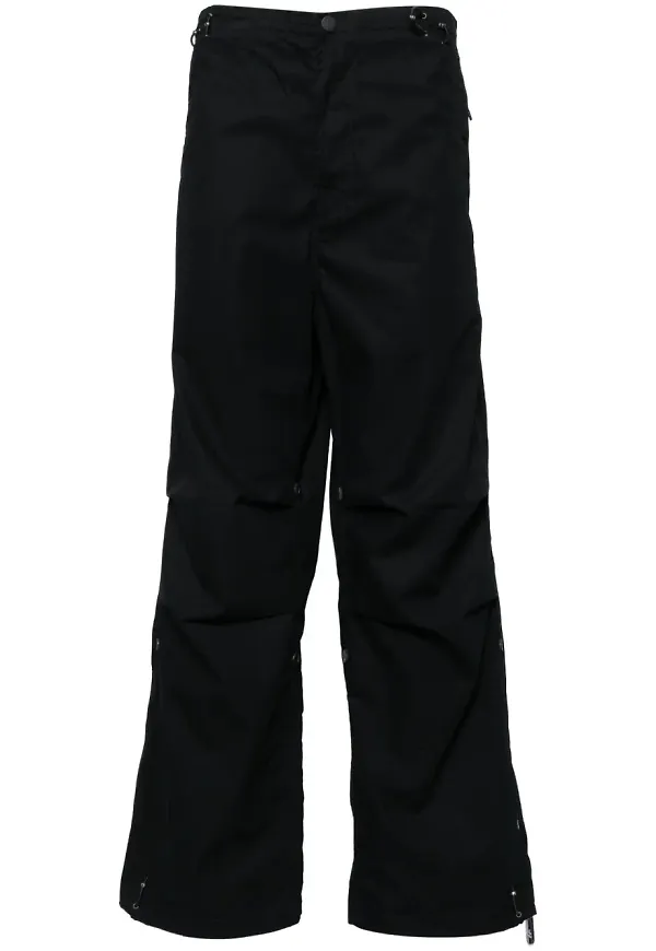 Maharishi raka byxor med brodyr - Svart