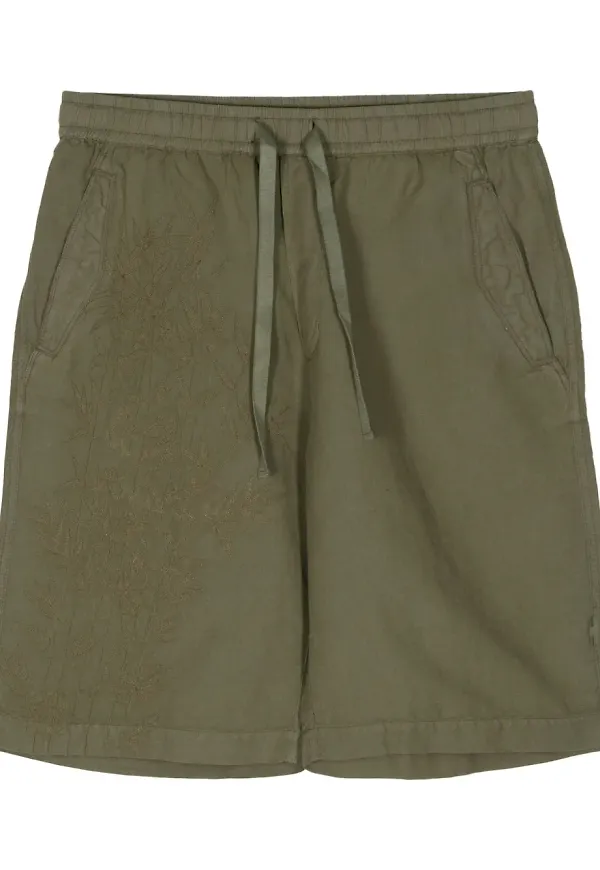 Maharishi seglarshorts med broderat motiv - Grön