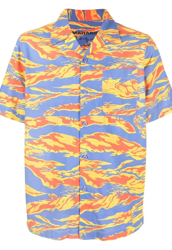 Maharishi skjorta med grafiskt tryck - Blå