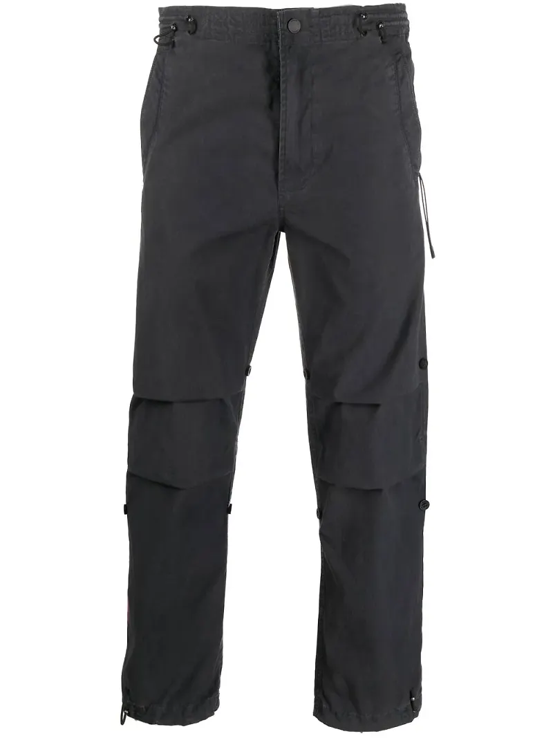 Maharishi slim fit-byxor med blommigt tryck - Svart