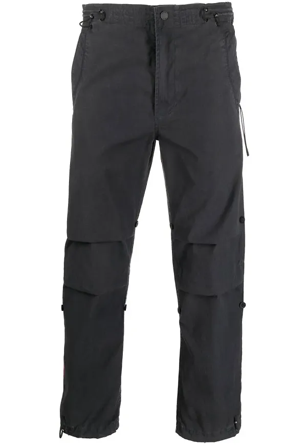 Maharishi slim fit-byxor med blommigt tryck - Svart