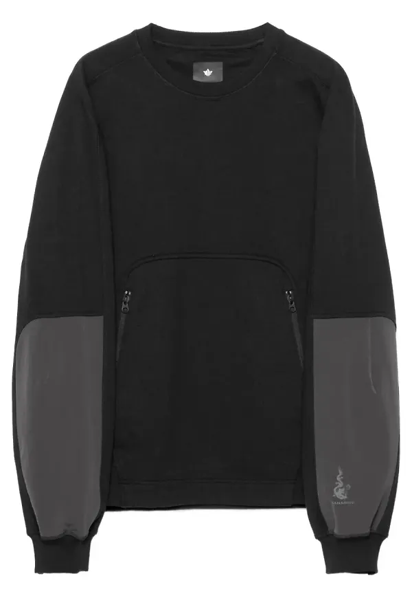 Maharishi sweatshirt med panel - Svart