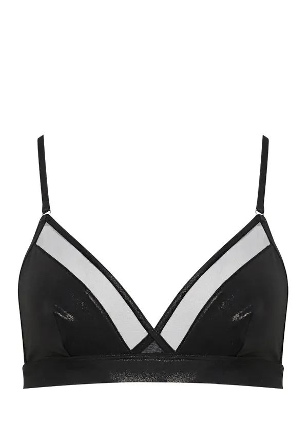 Maison Close Minuit topp med trekantsbikini - Svart
