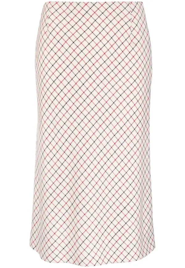 Maison Margiela rutig midikjol - Vit