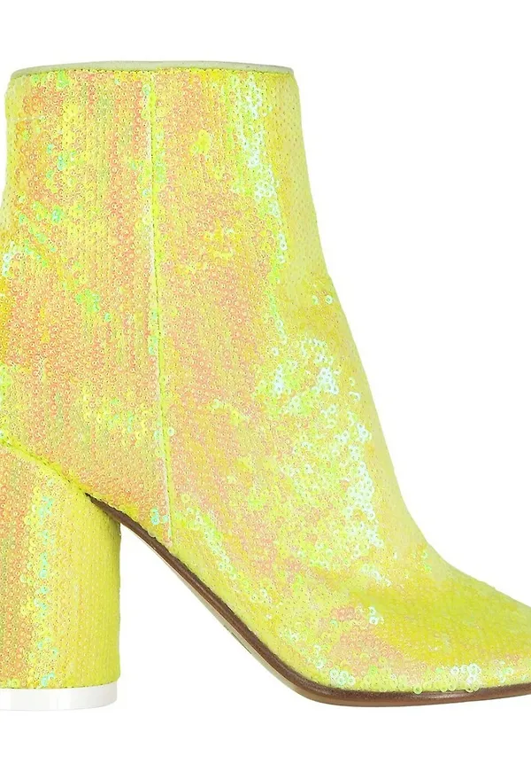 Maison Margiela Sequins and Suede Boots Gul, Dam