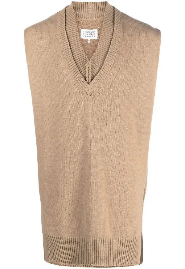 Maison Margiela skiktad topp - Brun