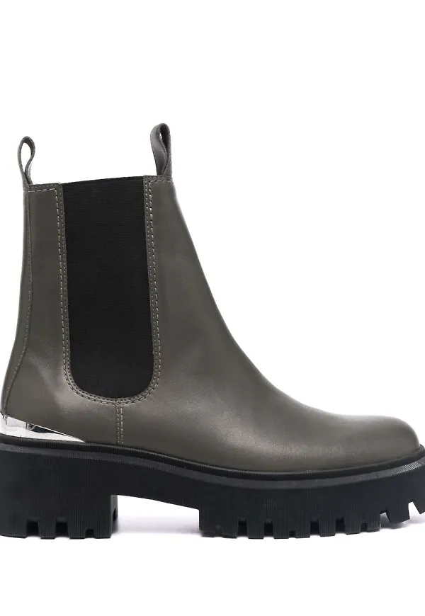 Maje Chelsea-boots med räfflad sula - Grön