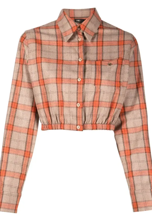Maje croppad rutig skjorta - Orange