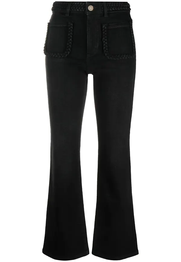 Maje croppade bootcut-jeans - Svart