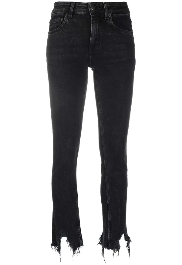 Maje croppade skinny-jeans med slitning - Grå