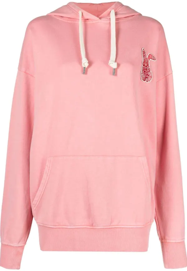 Maje hoodie med märke - Rosa