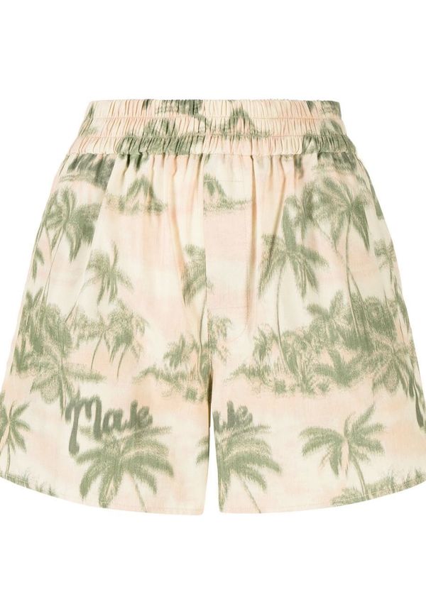 Maje Iloha shorts med palmtryck - Neutral