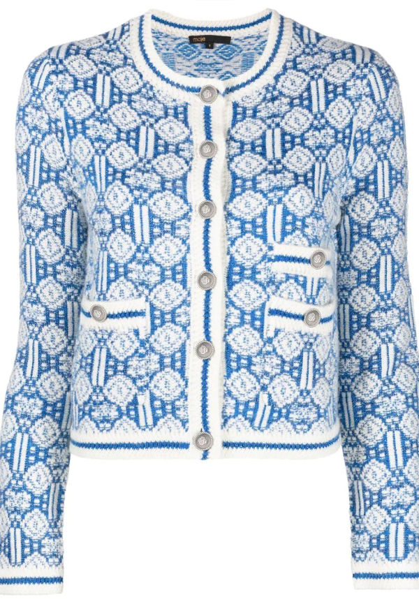 Maje kofta med monogram - Blå