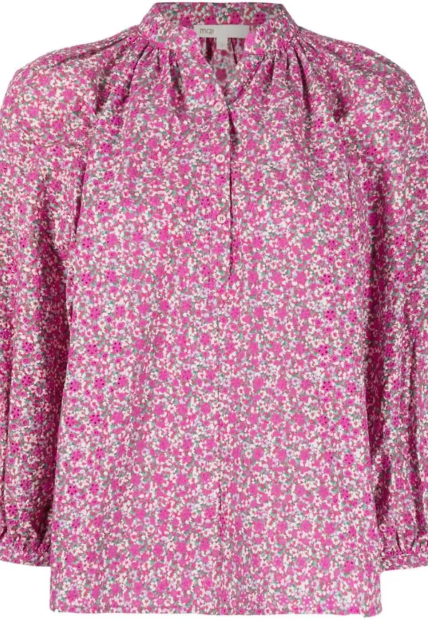 Maje långärmad blommig blus - Rosa