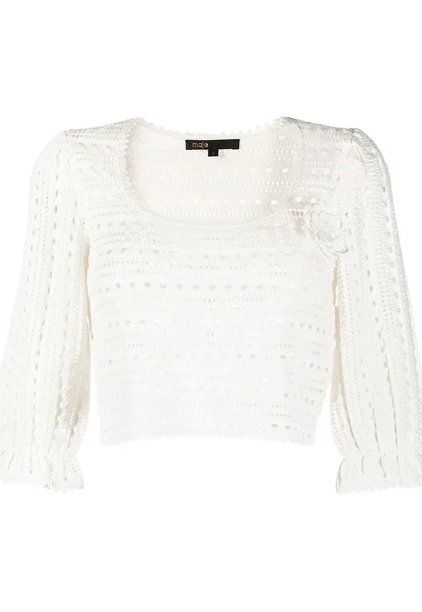 Maje Marcia virkad blus - Vit