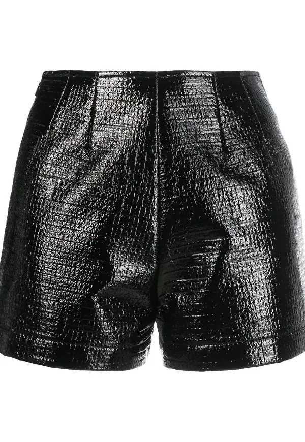 Maje shorts i konstläder - Svart