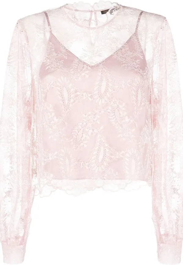 Maje skir blommig spetsblus - Rosa
