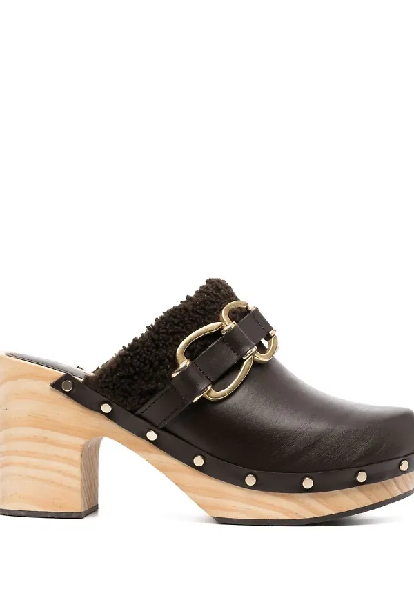 Maje slip-ons i läder - Brun