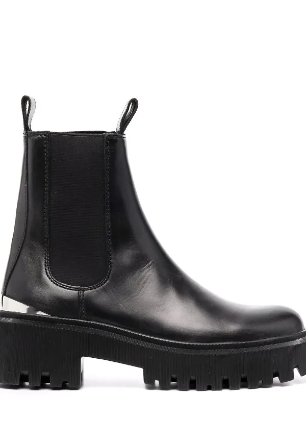 Maje slip on-stövlar i läder - Svart
