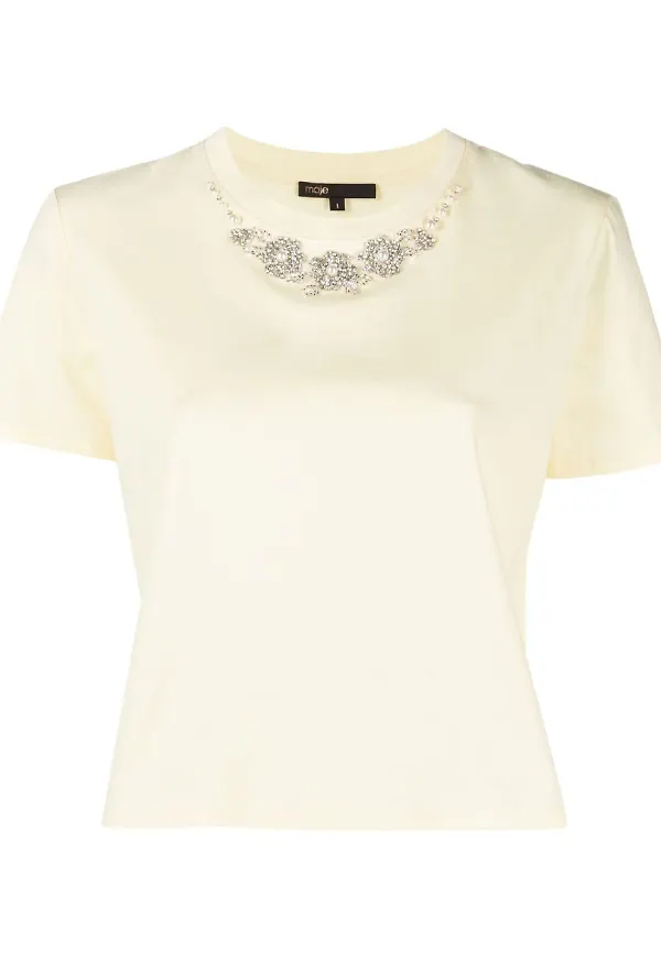 Maje t-shirt med strass - Gul