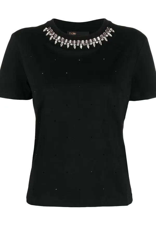 Maje t-shirt med strass - Svart