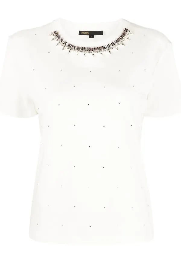 Maje t-shirt med strass - Vit