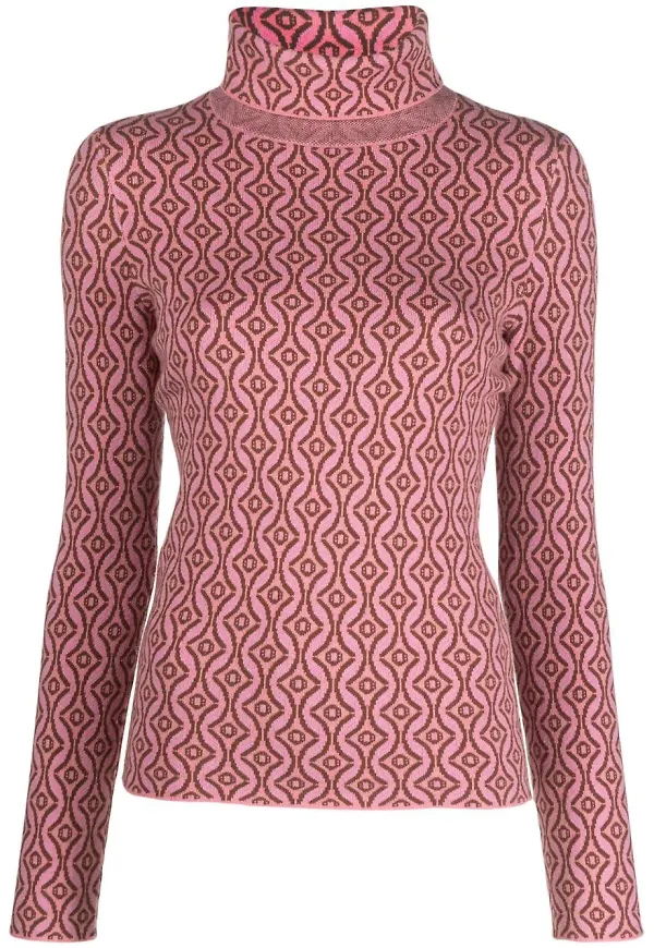 Maje tröja med grafiskt tryck - Rosa