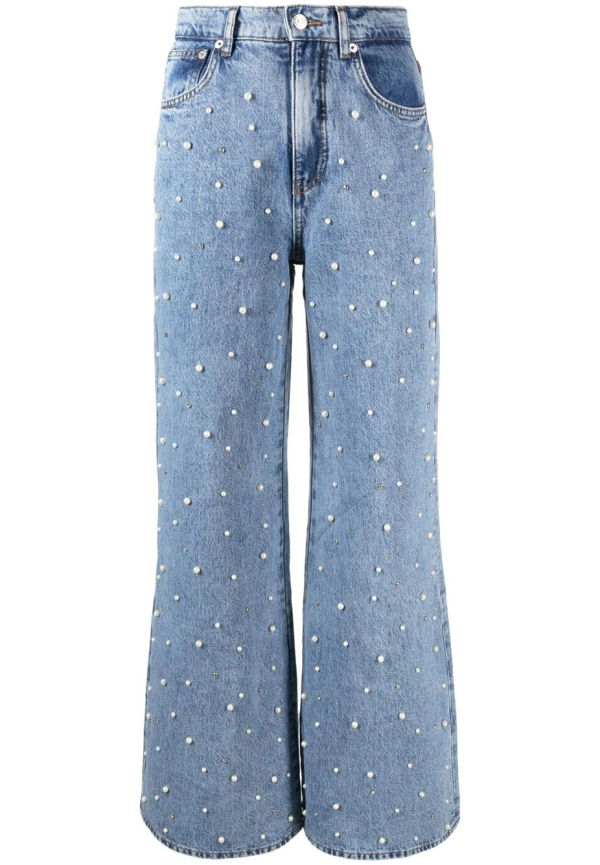 Maje vida jeans med konstpärlor - Blå