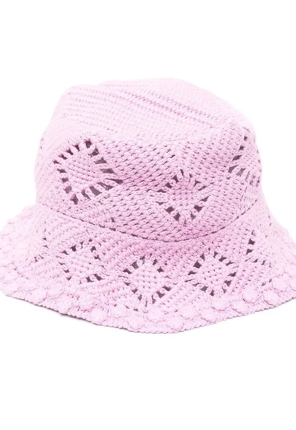 Maje virkad fiskehatt - Rosa