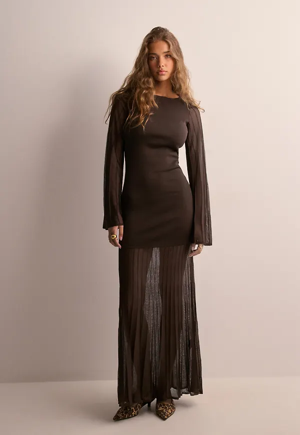 Malina - Brun - Haisley sheer knitted maxi dress