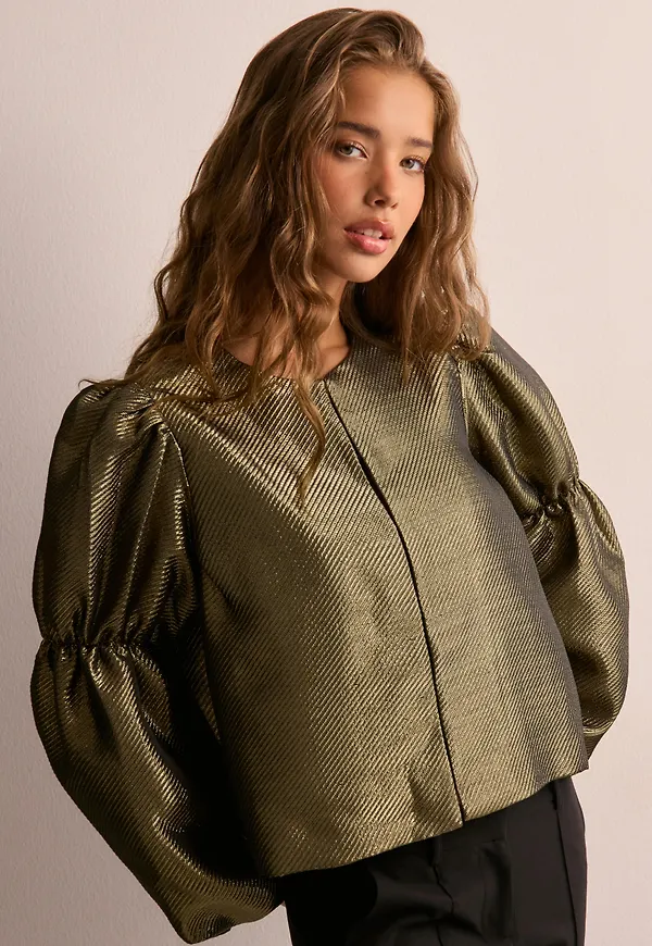 Malina - Guld - Zoey Double pouf sleeve blouse