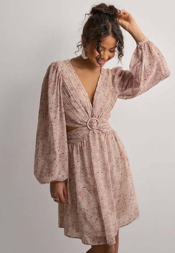 Malina - Multi/Mönstrad - Fiora cut-out chiffon mini dress