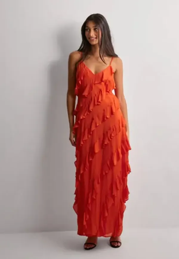 Malina - Röd - Cecily ruffle-trimmed maxi dress