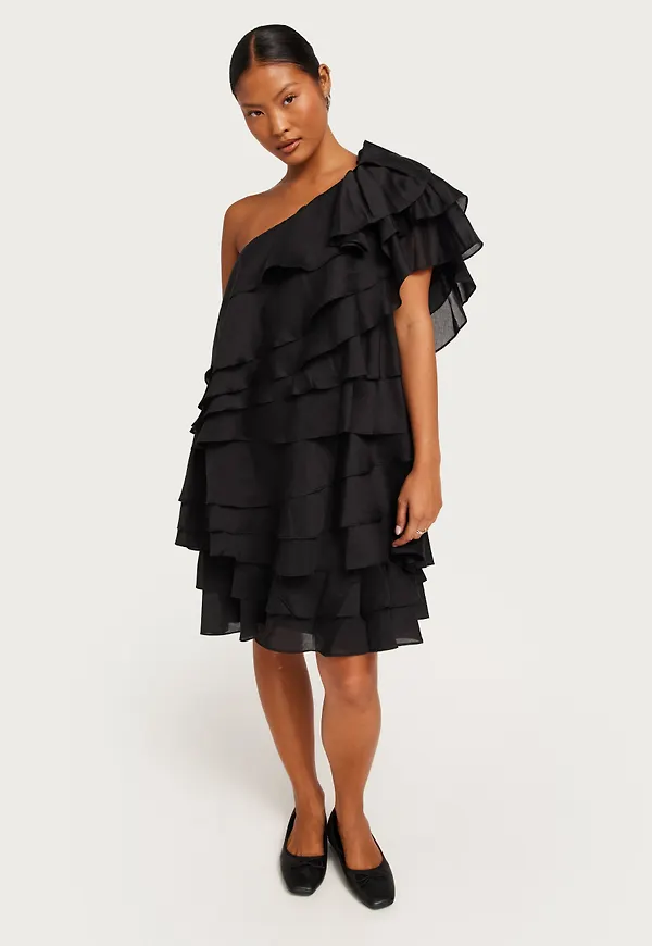 Malina - Svart - Amie one-shoulder mini dress