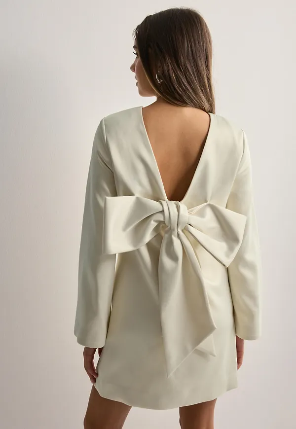 Malina - Vit - Elna bow detailed mini dress