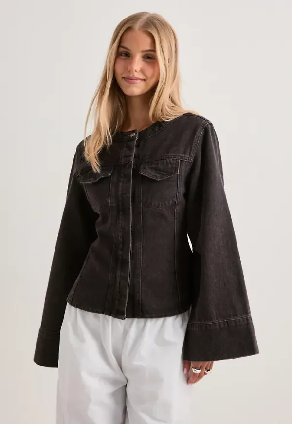Malina - Brun - Meja Fitted Wide Sleeve Denim