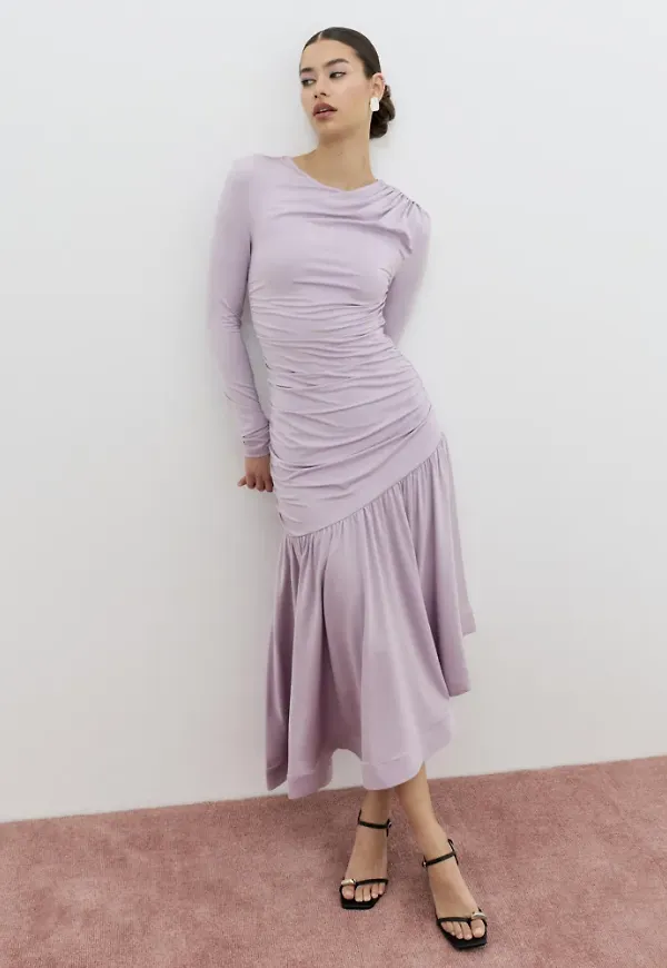Malina - Lila - Lionelle Asymmetrical Ruffled