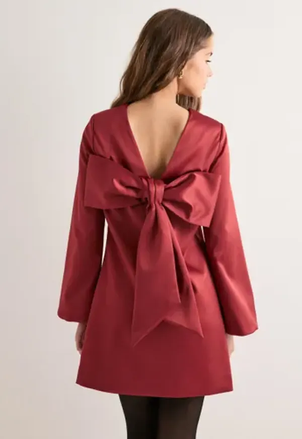 Malina - Röd - Elna Bow Detailed Mini Dress