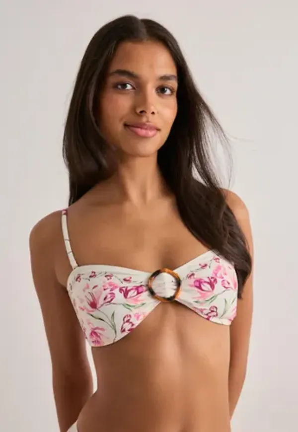 Malina - Rosa - Viola Bamboo-ring Bandeau Biki