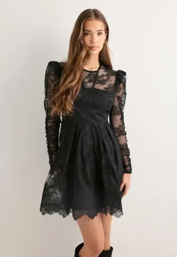 Malina - Svart - Leoni Lace Mini Dress