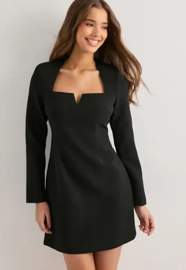 Malina - Svart - Sonja Detailed Neck Mini Dress