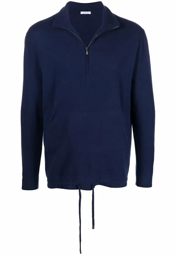 Malo pullover med dragkedja - Blå