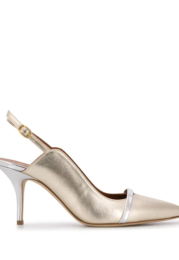 Malone Souliers klacksko med spetsig tå - Silverfärgad