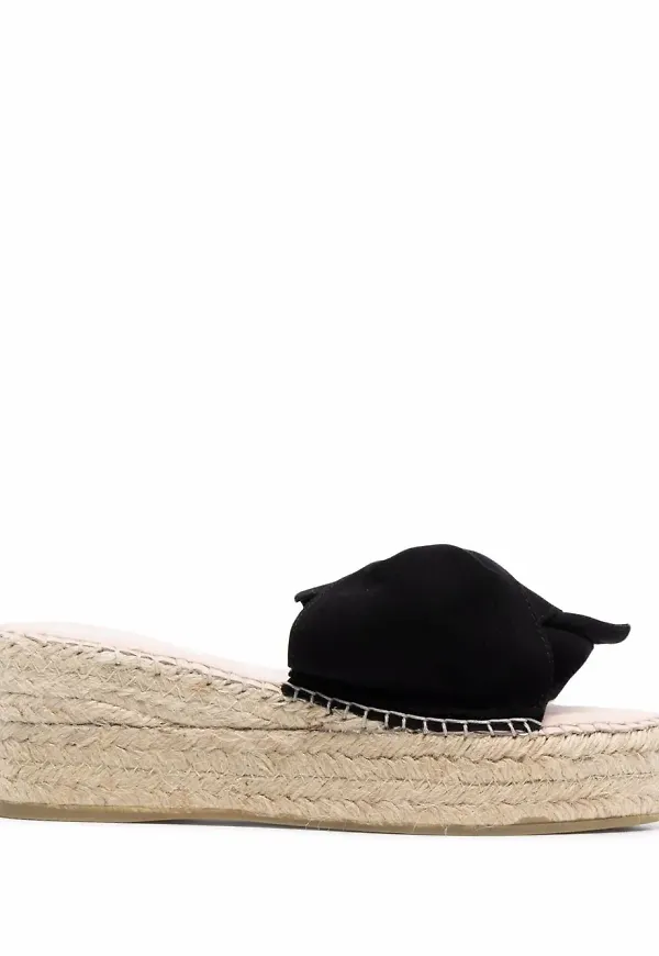 Manebi platåsandaler i espadrillmodell - Svart