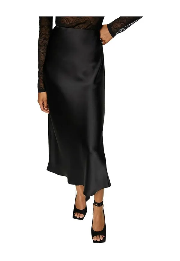 Mango - Midikjolar - Svart - Dam - Storlek: 2Xl,Xl,L,M,S,Xs,2Xs