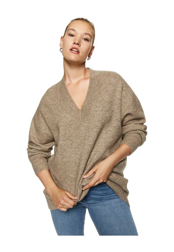Mango - Stickade tröjor & koftor - Beige - Dam - Storlek: L,M,S,Xs