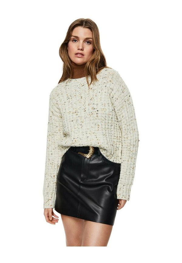Mango - Stickade tröjor & koftor - Beige - Dam - Storlek: XL