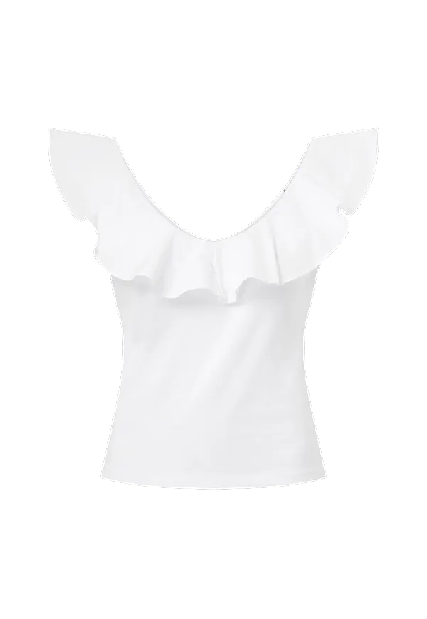 Mango - Topp 208Ruffle - Vit