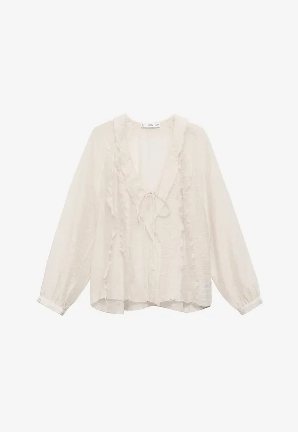 Mango - Blus Blouse Dunst - Beige